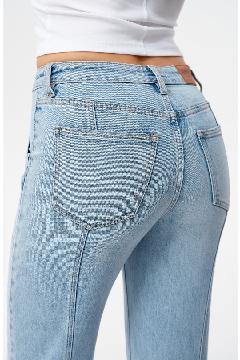 Seamed High Waist Wide Leg Jeans, Alternate, color, LIGHT BLUE