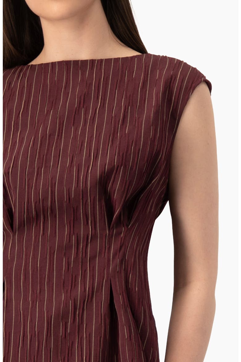 Sleeveless Pinstripe Peplum Blouse, Alternate, color, Wine