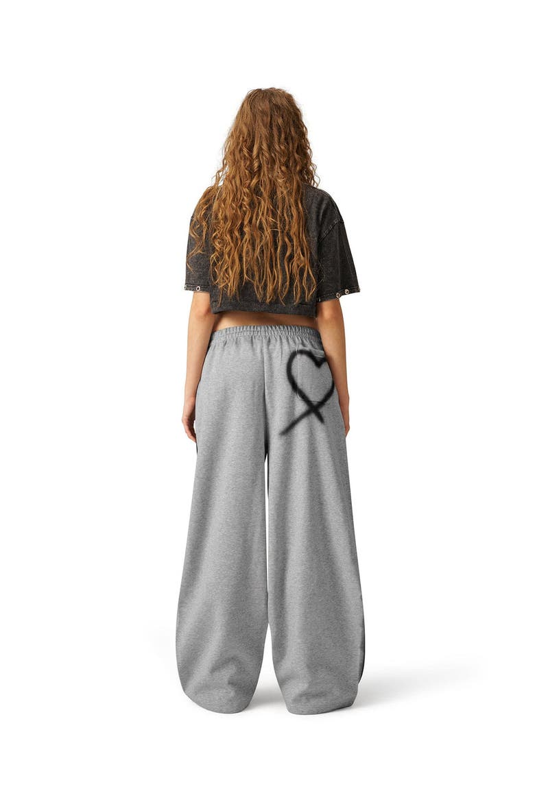 Graffiti Heart Baggy Sweatpants, Alternate, color, Grey