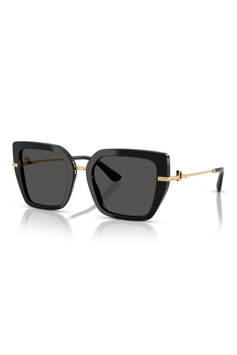 53mm Butterfly Sunglasses, Alternate, color, BLACK