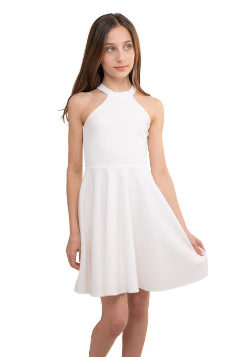 Skater Halter Dress in Longer Length (Big Kid)