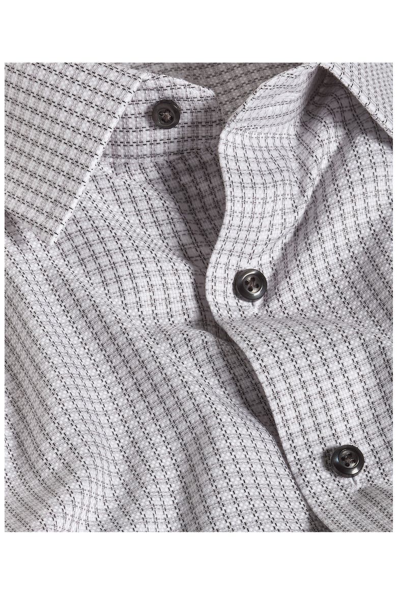 Trim Fit Textured Check Pima Cotton Dress Shirt, Alternate, color, WHITE/ CHARCOAL