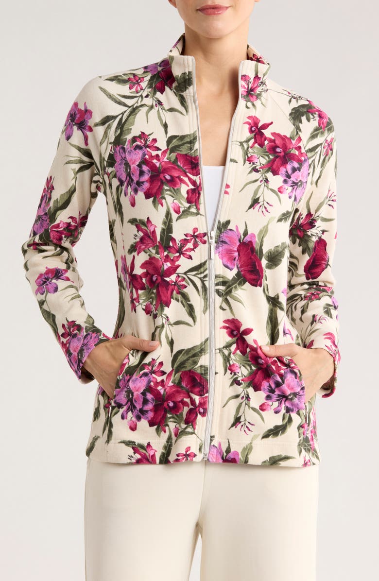 Tommy Bahama Aruba Orchid Isle Full Zip Jacket, Main, color, Coconut