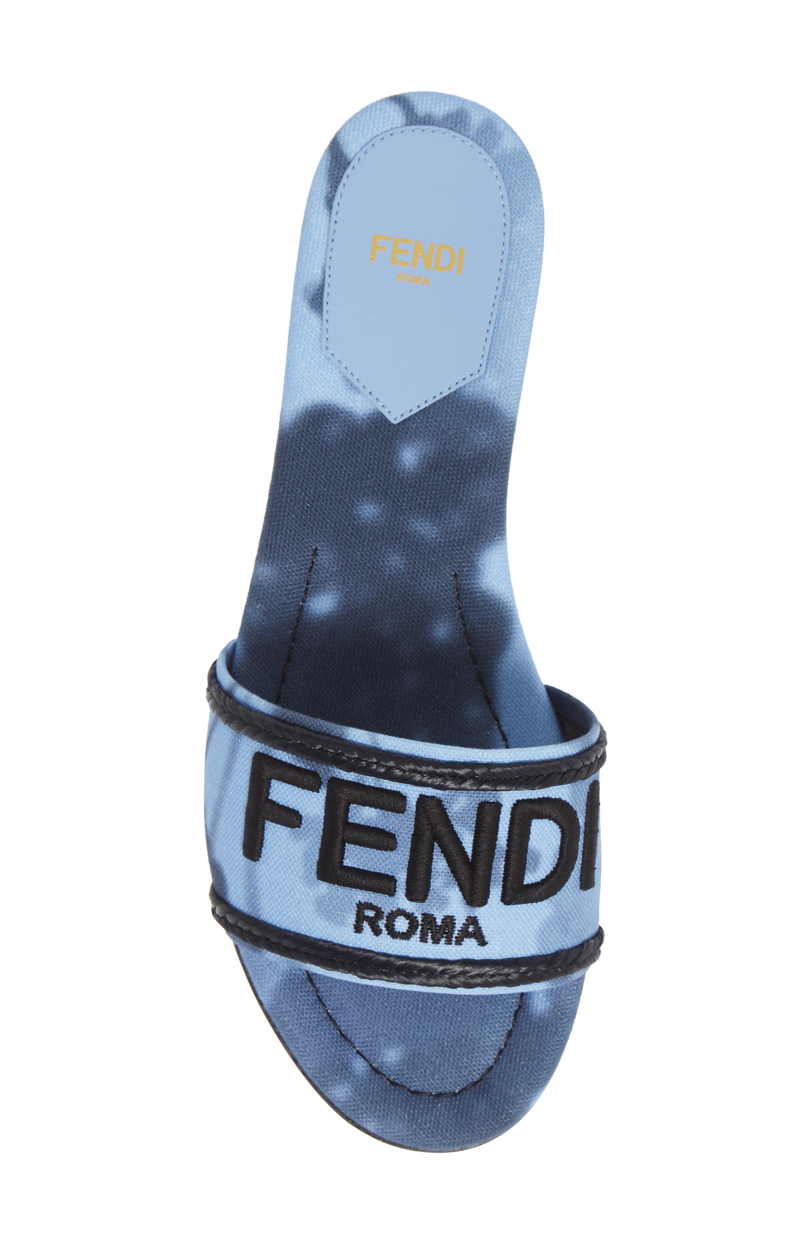 Fendi Hortensia Floral Print Logo Sandal, Alternate, color, 