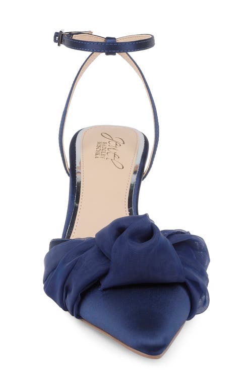 Jewel Badgley Mischka Favor Ankle Strap Pointed Toe Kitten Heel Pump