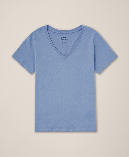Pact Organic Cotton Softspun V-neck Tee In Blue