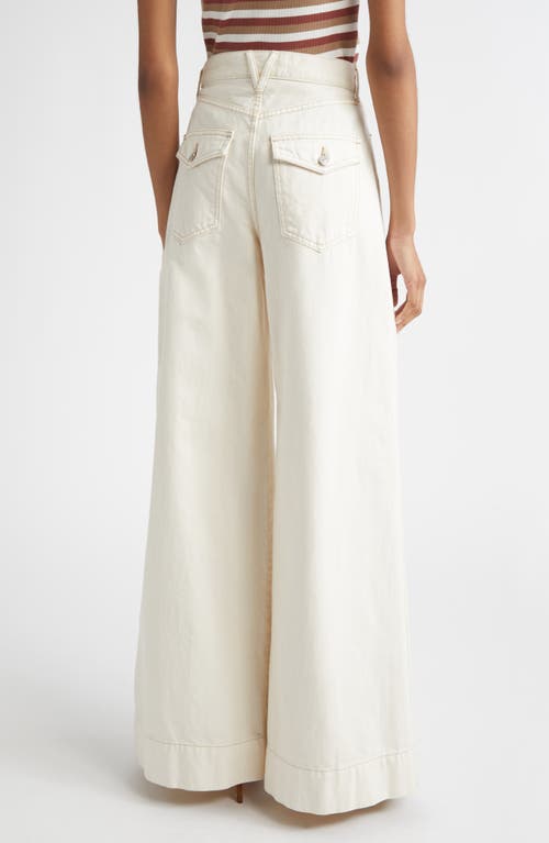 Veronica Beard Freddy High Waist Wide Leg Jeans In White
