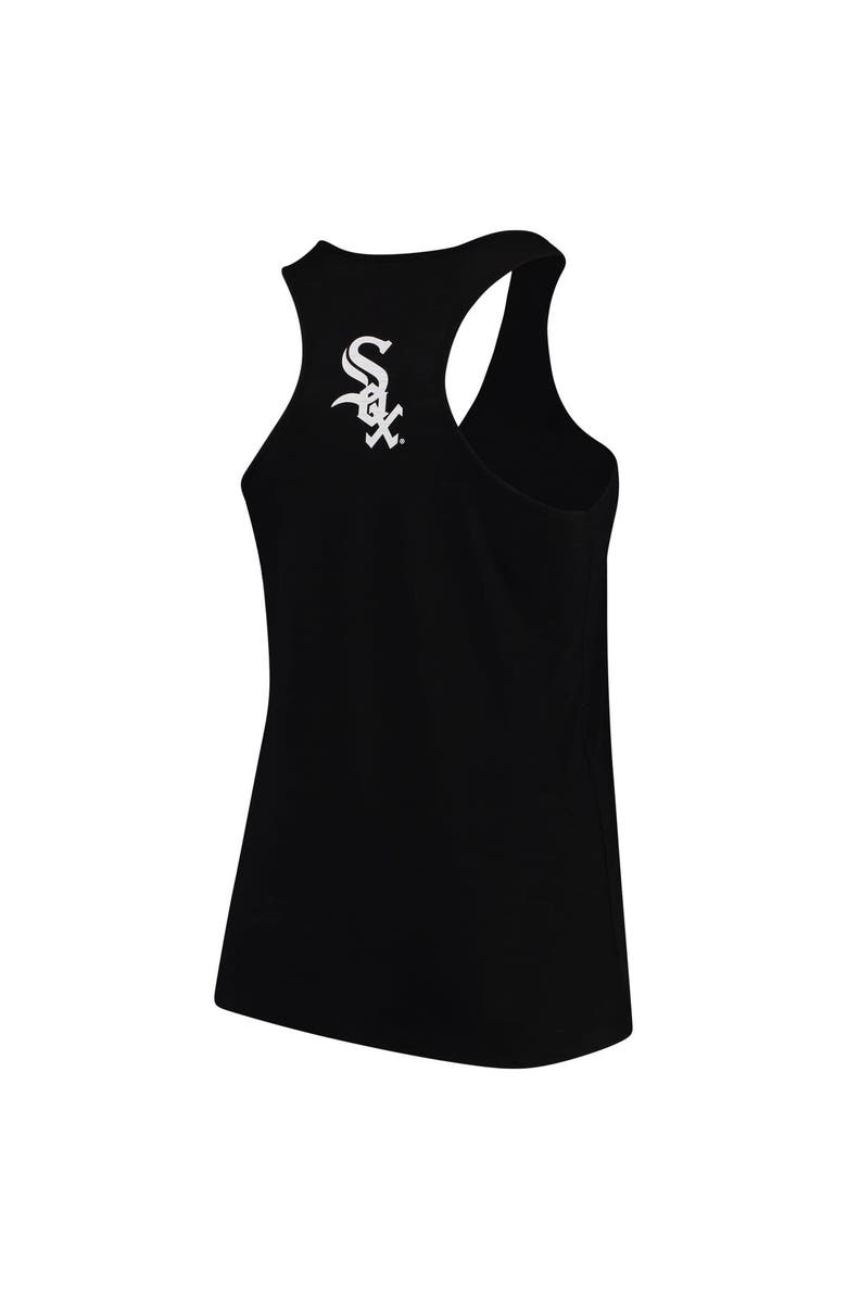 SOFT AS A GRAPE Women's Soft as a Grape Black Chicago White Sox Plus Size Swing for the Fences Racerback Tank Top, Alternate, color, Black
