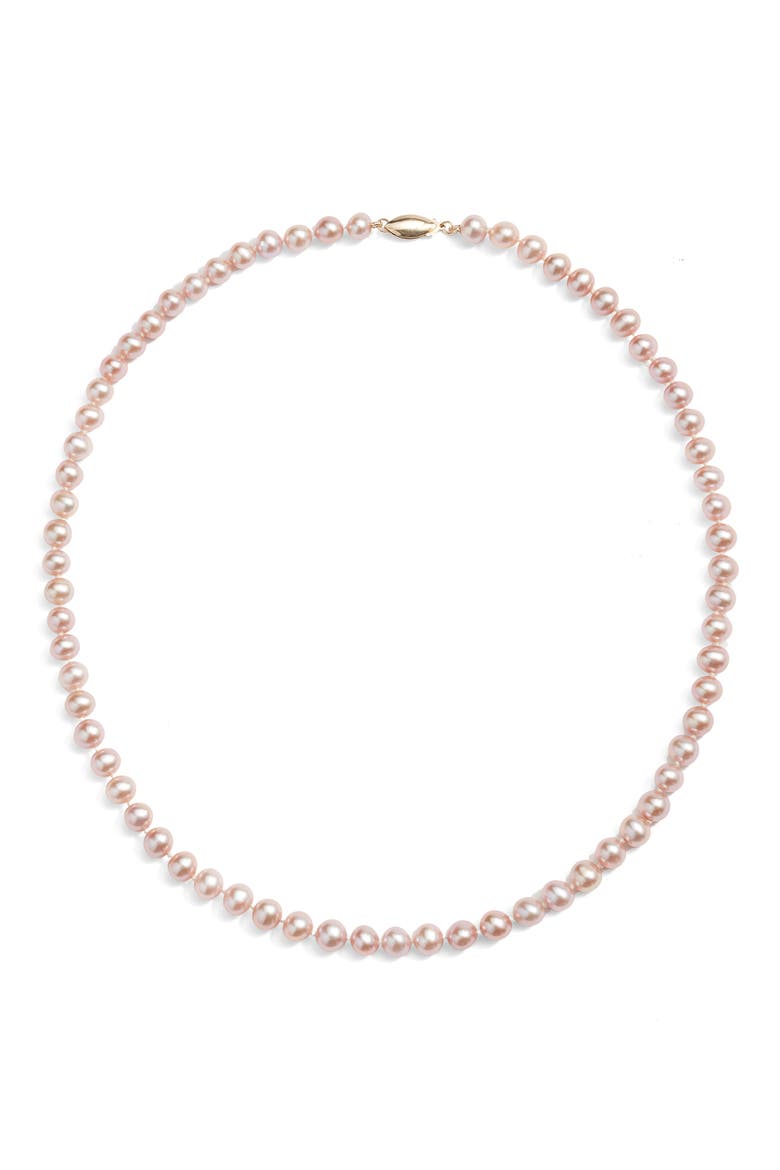 Freshwater Blush Pearl Necklace, Main, color, BLUSH- 14K YELLOW GOLD