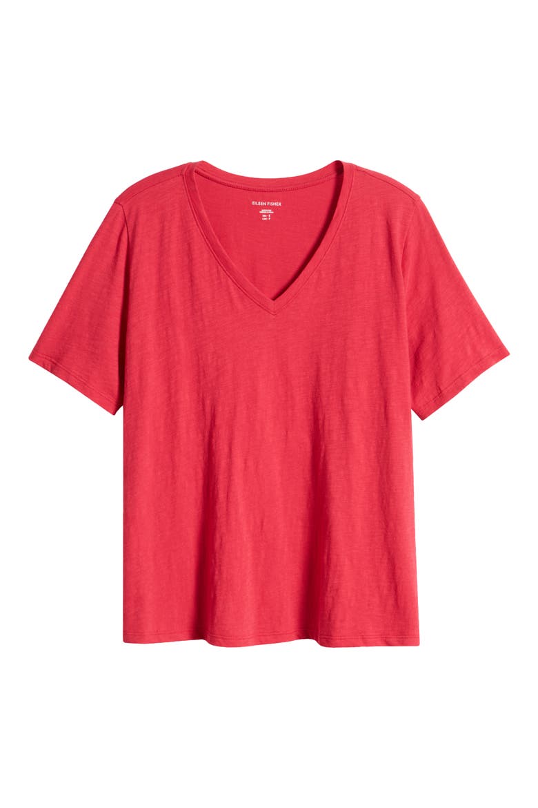 Easy V-Neck Organic Cotton T-Shirt, Alternate, color, AZALA