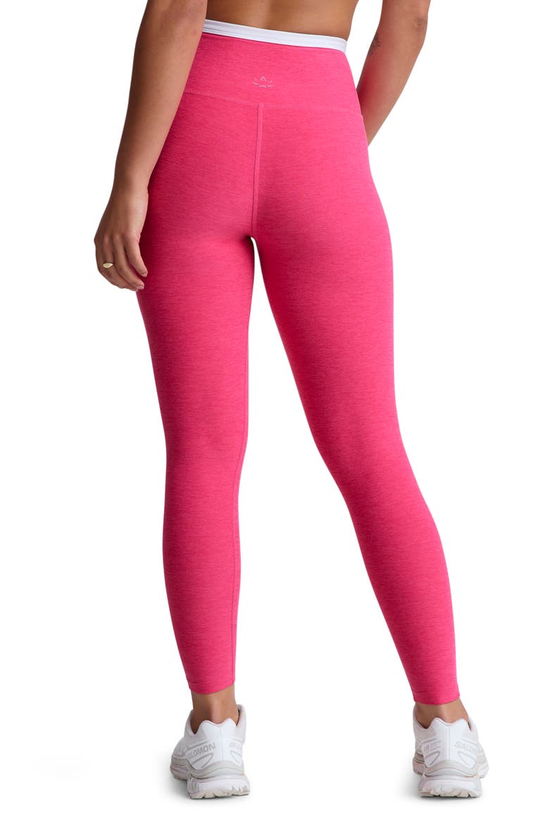 Spacedye Outlines High Waist Midi Leggings, Alternate, color, VIVID PINK/CLOUD WHITE