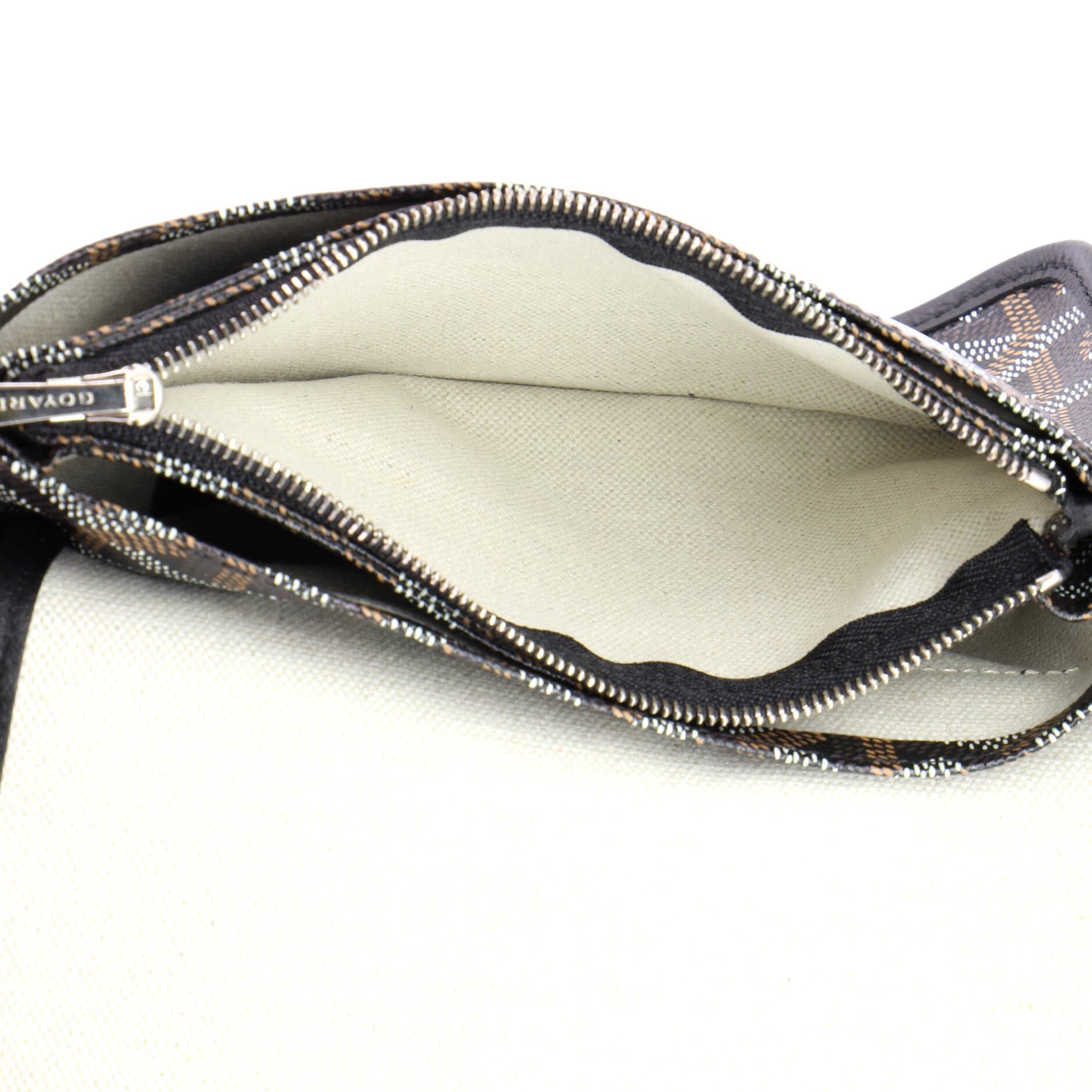 Pre-Owned Goyard Plumet Clutch Wallet Coated Canvas, Alternate, color, Brown