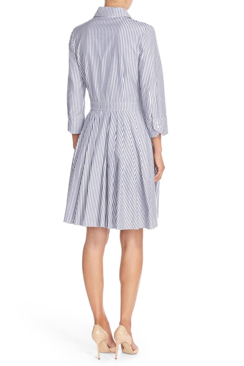 Stripe Cotton Shirtdress, Alternate, color, BLUE/ IVORY