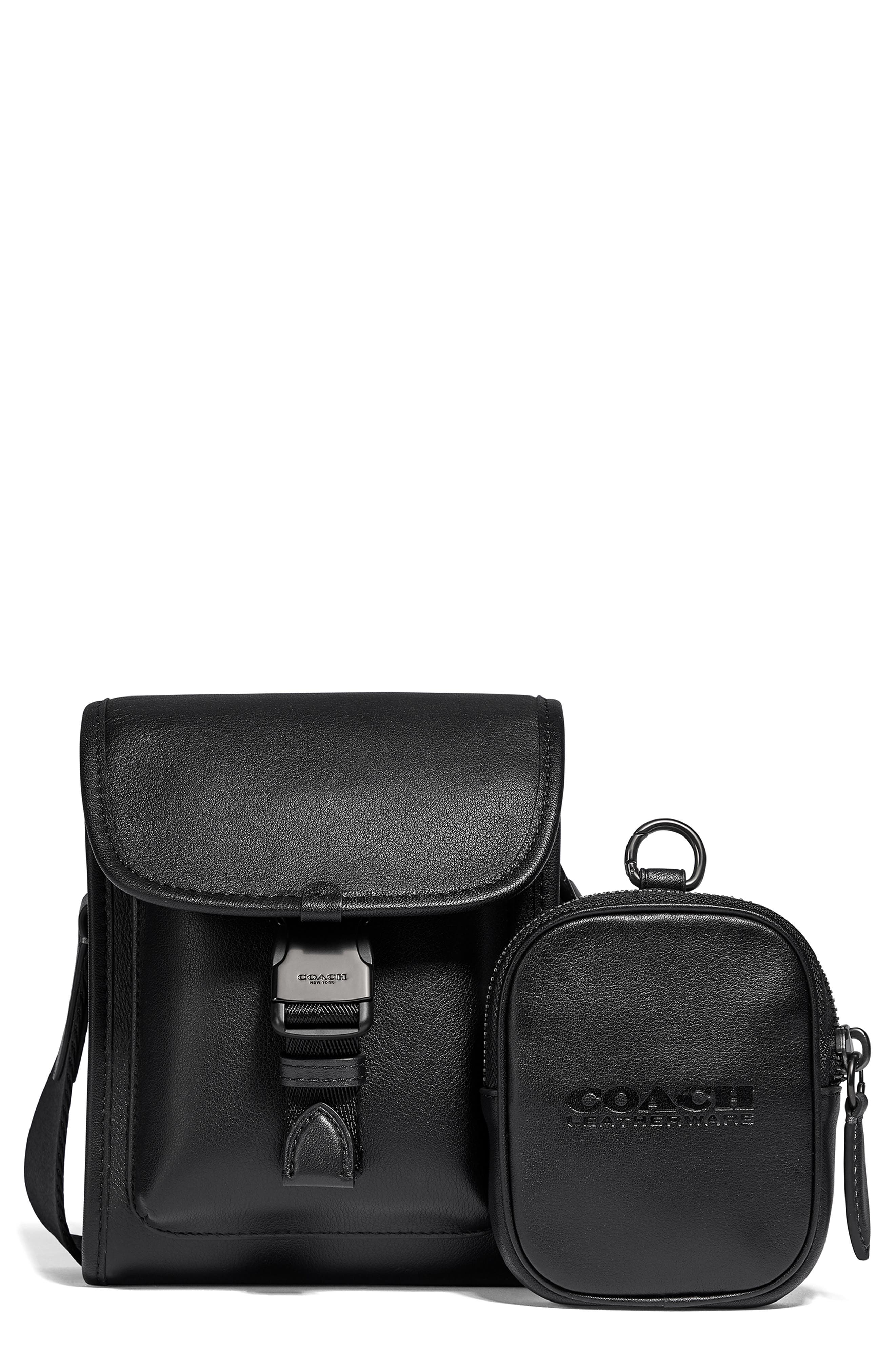 COACH Charter North/South Leather Crossbody Bag, Main, color, 