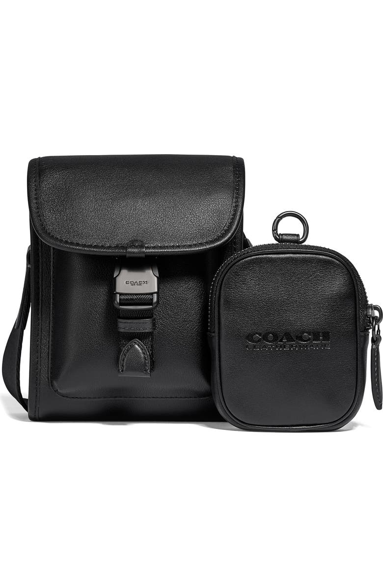COACH Charter North/South Leather Crossbody Bag, Main, color,
