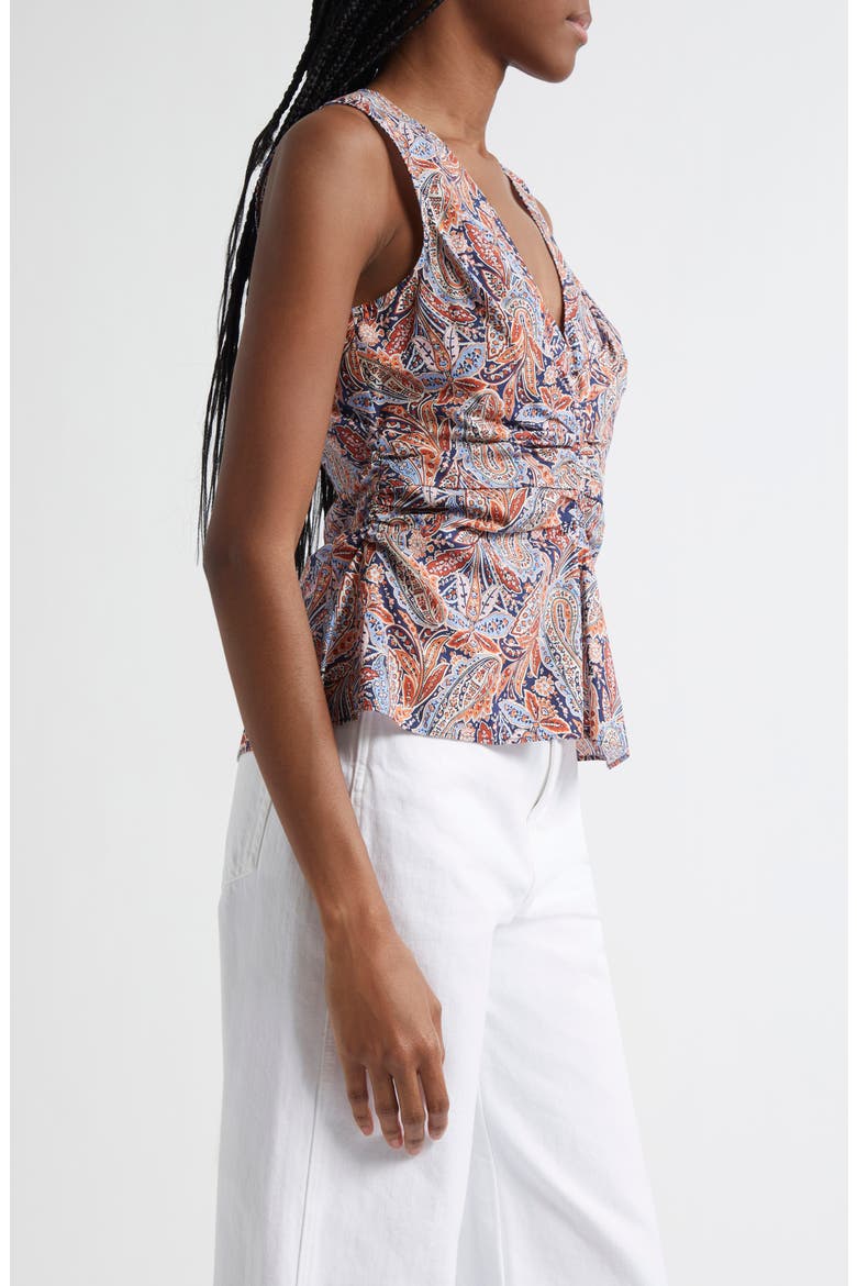 Aiden Paisley Print Center Ruched Top, Alternate, color, NAVY MULTI