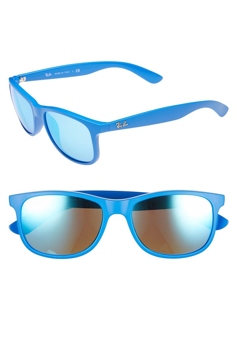 'Youngster' 55mm Sunglasses, Main, color, MATTE BLUE/ BLUE MIRROR