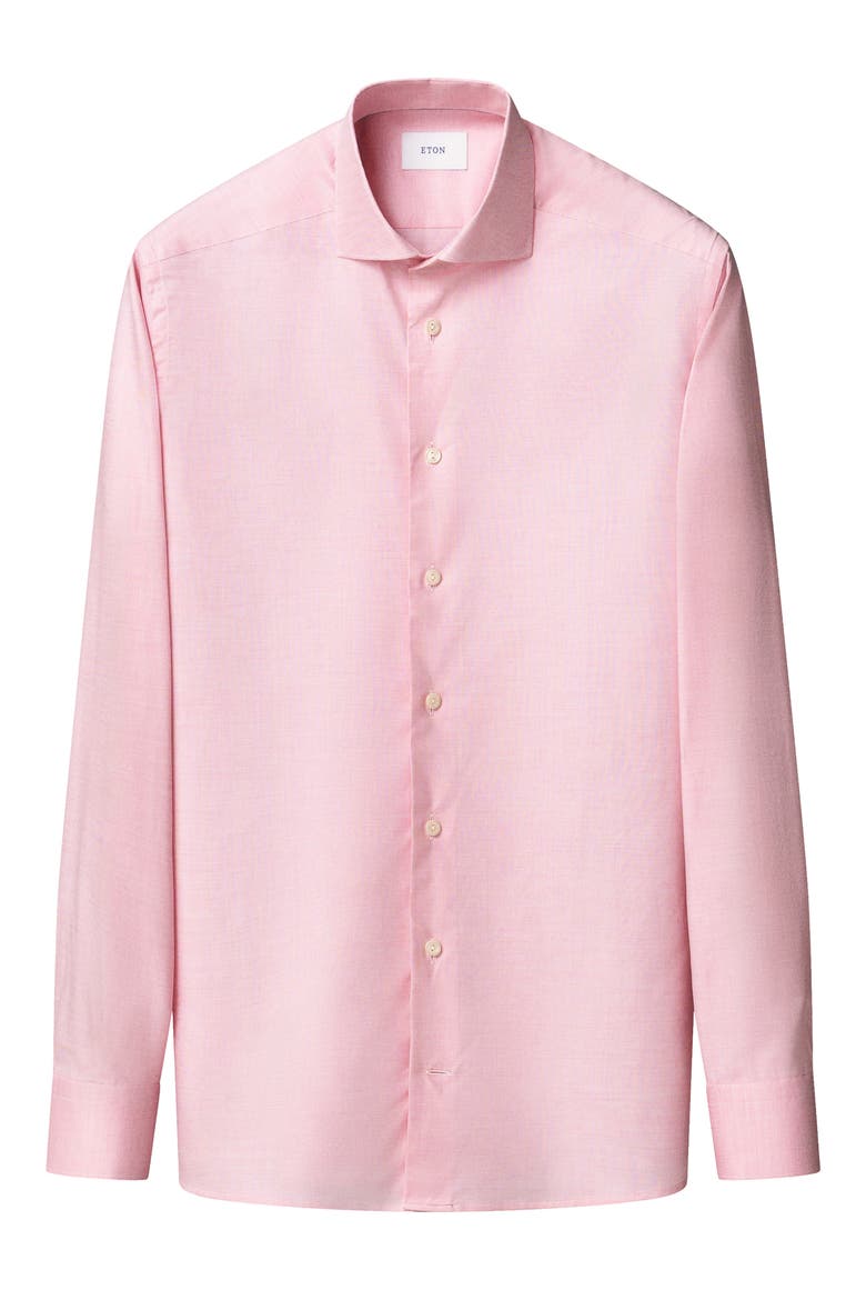 Contemporary Fit Pink Microcheck Cotton Dobby Dress Shirt, Alternate, color, MEDIUM PINK
