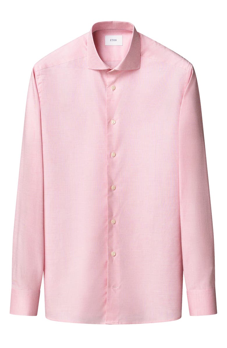 Eton Contemporary Fit Pink Microcheck Cotton Dobby Dress Shirt, Alternate, color, Medium Pink