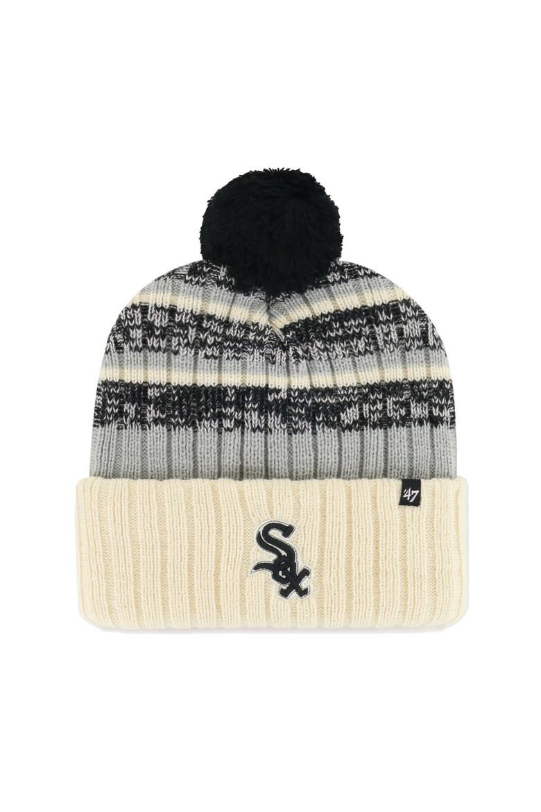 Men's '47 Natural Chicago White Sox Tavern Cuffed Knit Hat with Pom, Main, color, Natural