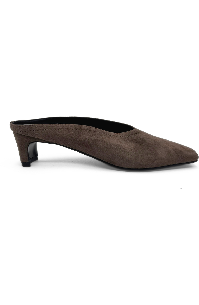 Amie Rafa Junie Heeled Suede Mule, Main, color, Taupe