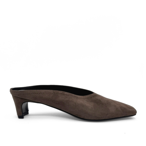 Junie Heeled Suede Mule