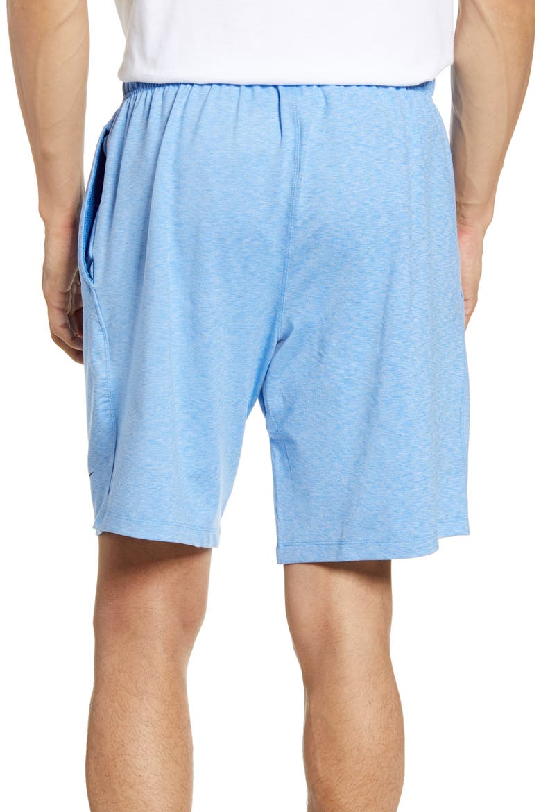 Transcend Dry Yoga Training Shorts, Alternate, color, PACIFIC BLUE/ HEATHER/ BLACK