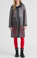Hunter Alexa Waterproof Longline Matte Transparent Hooded Raincoat