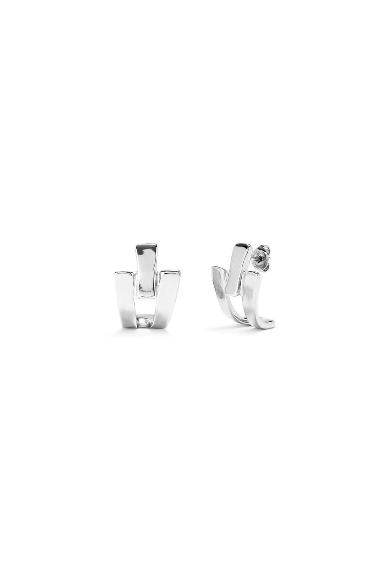 Single Curve Earrings, Main, color, Silver