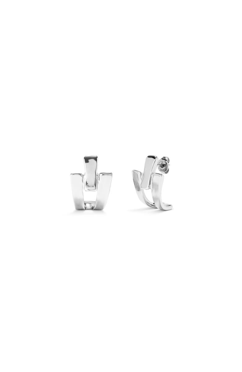 UNODE50 Single Curve Earrings, Main, color, Silver