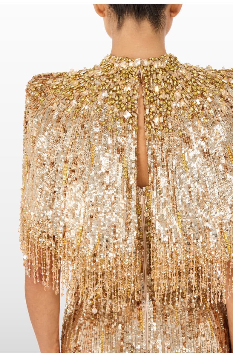 Jenny Packham Ellen Mock-neck Beaded Top, Alternate, color, Illusion