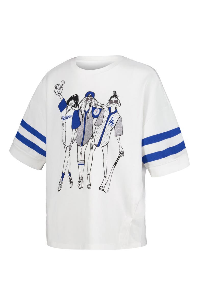 G-III 4HER BY CARL BANKS Women's G-III 4Her by Carl Banks White Los Angeles Dodgers Winners Half-Sleeve Fashion Top, Alternate, color, 