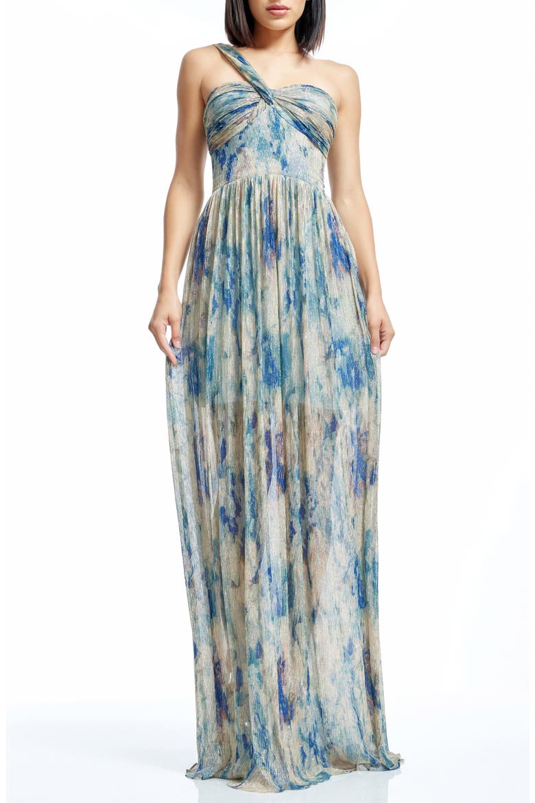 dress the population idalia one shoulder floral maxi dress Dress The Population Women's Idalia Printed Metallic Maxi Dress - Pink - Size XS