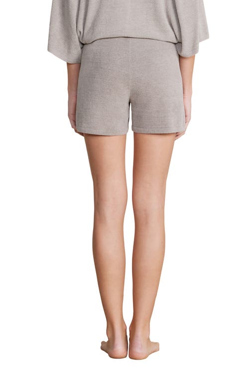 Barefoot Dreams Ribbed Drawstring Shorts In Pewter