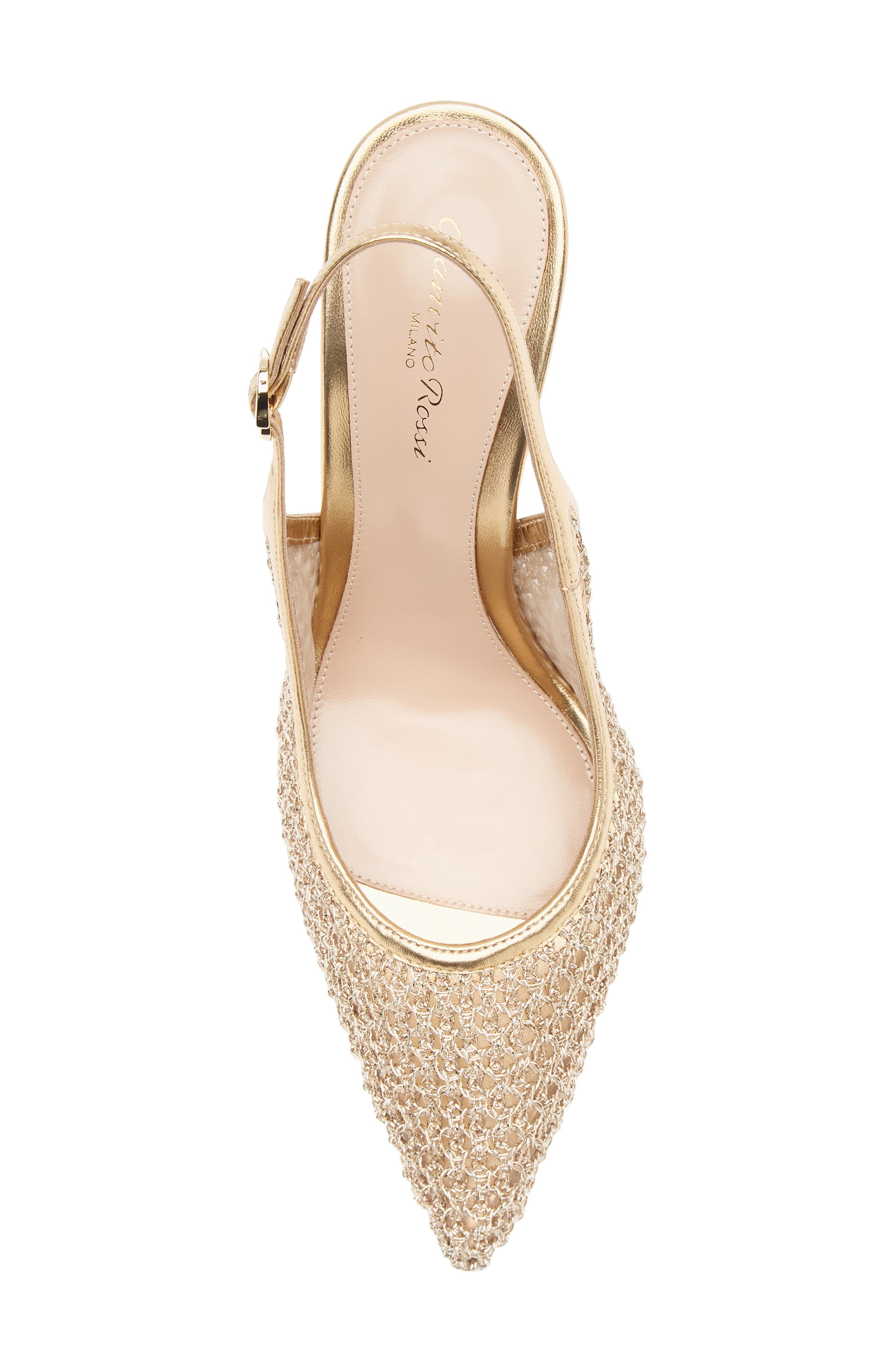 Gianvito Rossi Pointy Toe Slingback Sandal, Alternate, color, Mekong