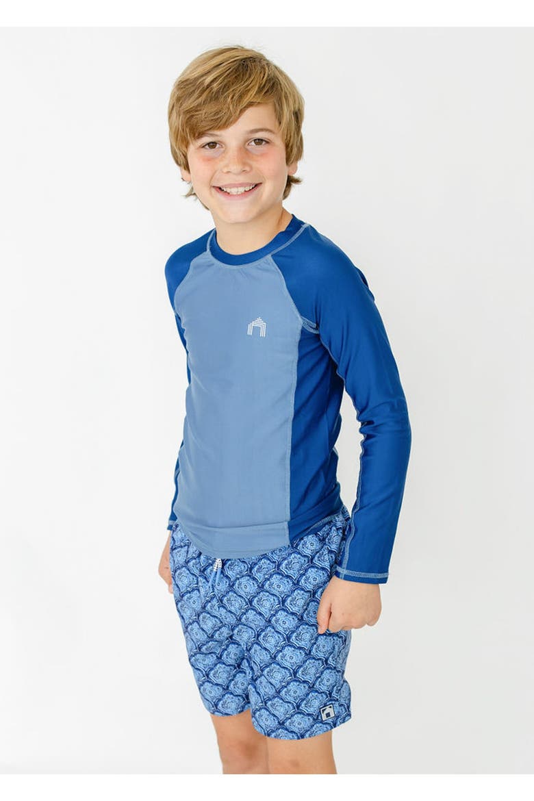 Boys Long Sleeve Rashguard, Main, color, Blue