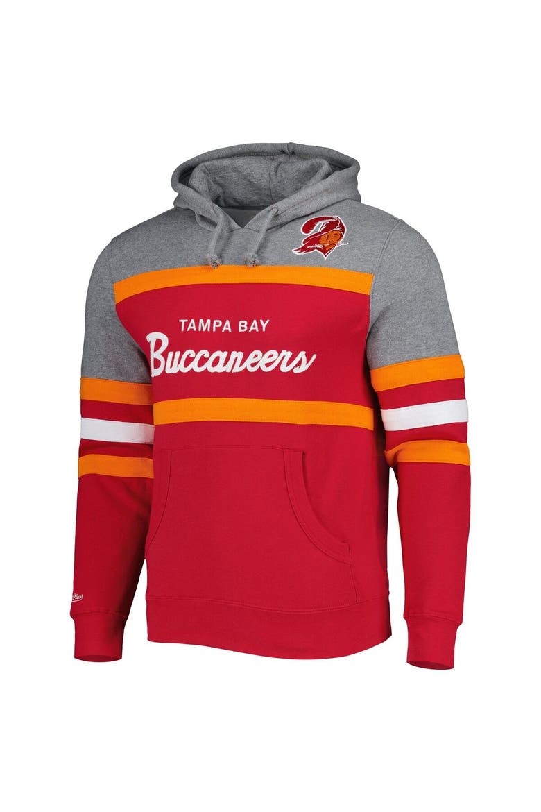 Men's Mitchell & Ness Red/Heathered Gray Tampa Bay Buccaneers Head Coach Pullover Hoodie, Alternate, color, Red