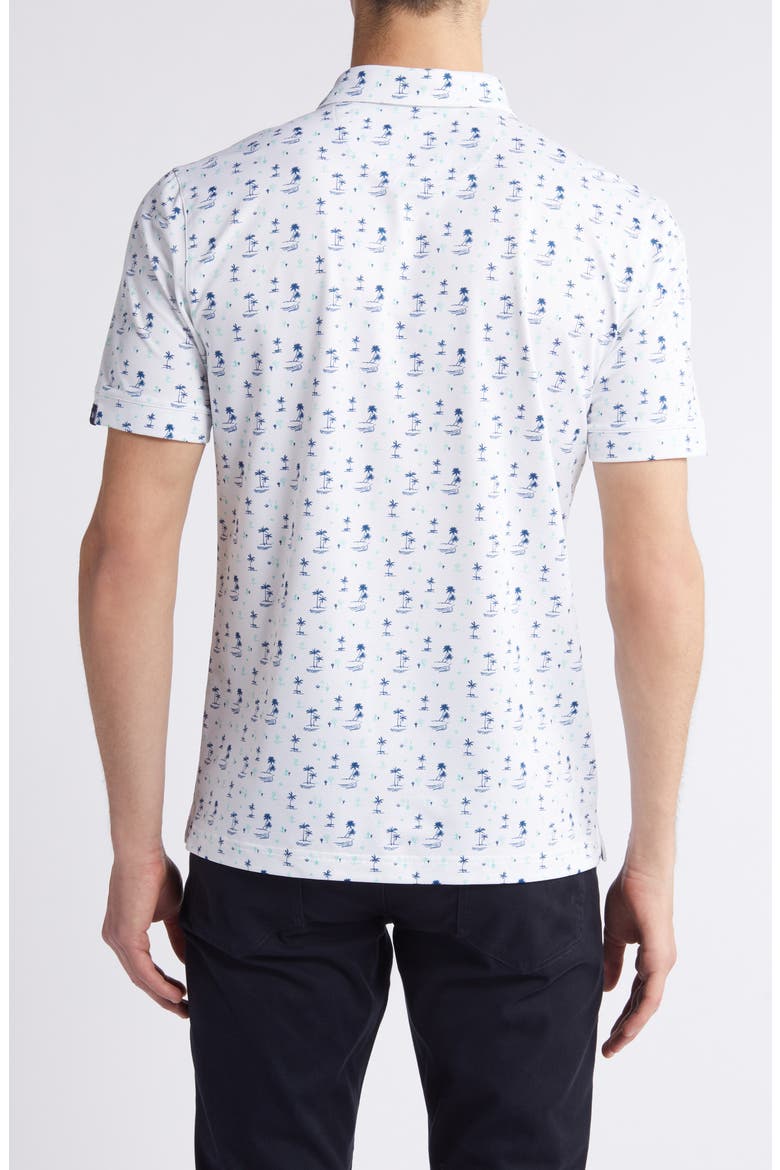 Halyard Trim Fit Print Performance Polo, Alternate, color, WHITE LONE CACTI