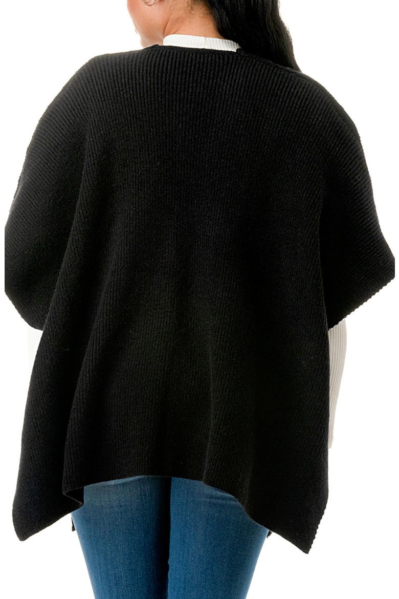 Knit Poncho, Alternate, color, BLACK