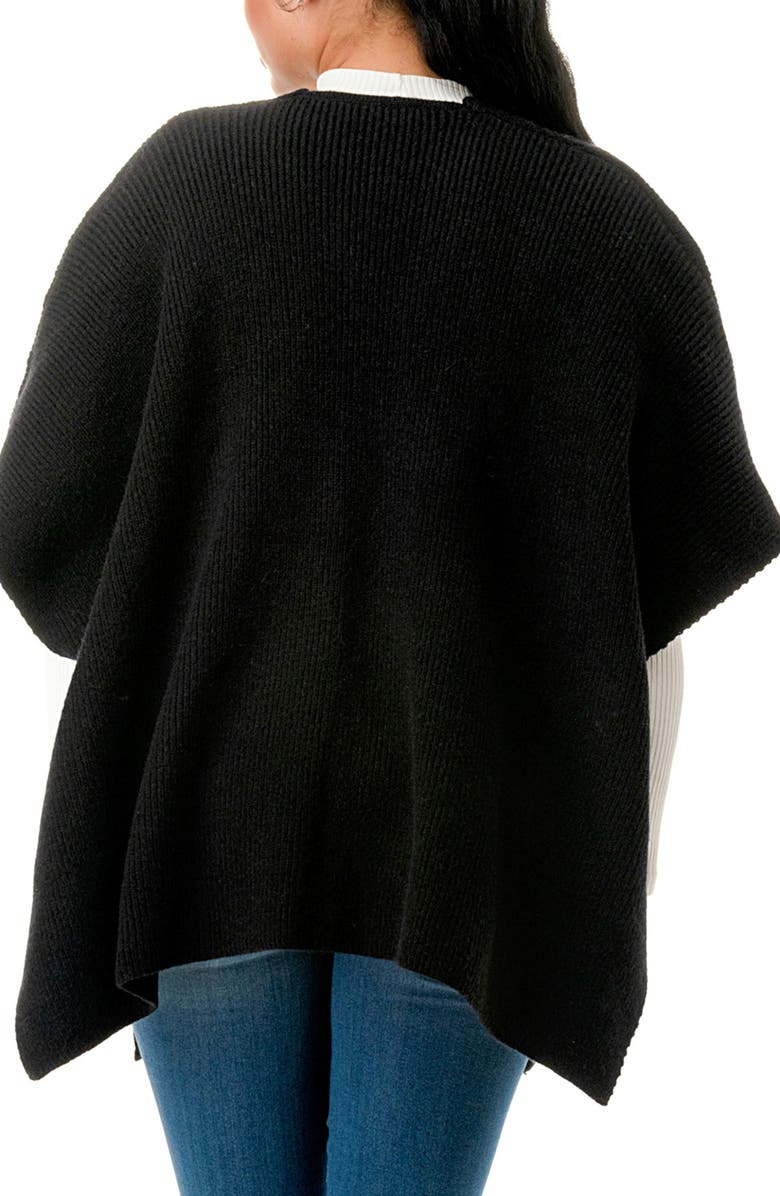 MARCUS ADLER Knit Poncho, Alternate, color, Black