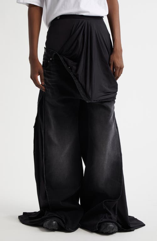 Y/Project Collapsed Waist Jeans in Faded Black/Black 