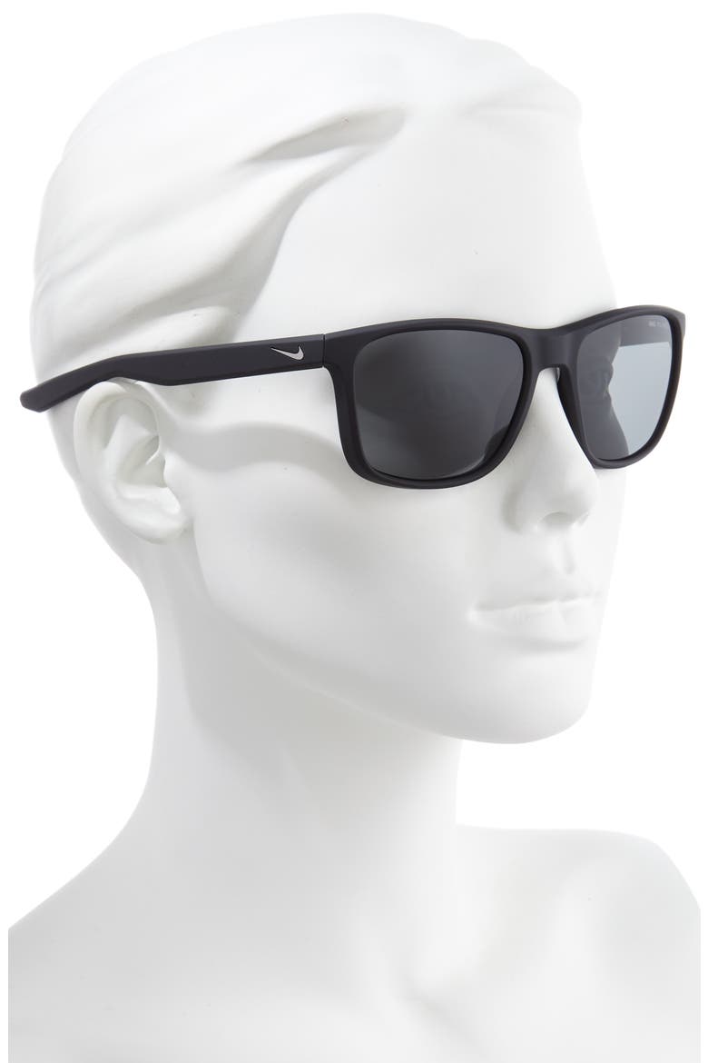 Essential Endeavor 57mm Polarized Square Sunglasses, Alternate, color, MATTE BLACK/ GREY
