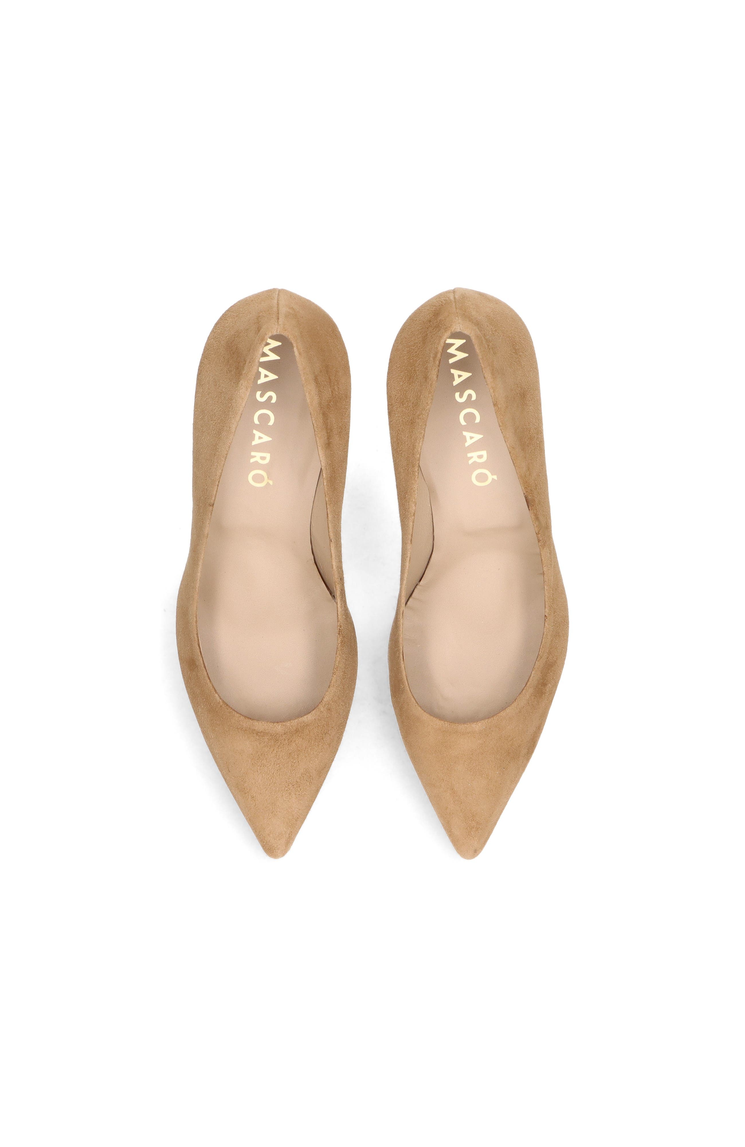 MASCARO Suede Pointed Toe Pump, Alternate, color, Light/Pastel Brown