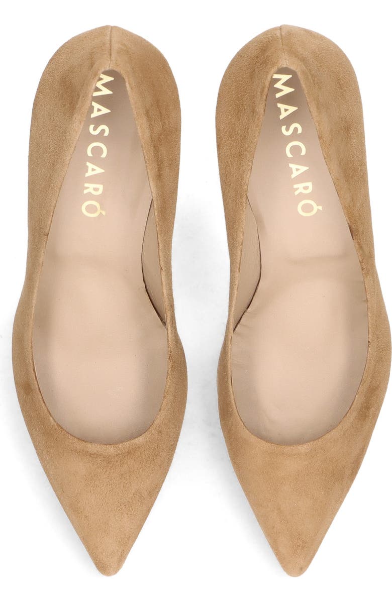 MASCARO Suede Pointed Toe Pump, Alternate, color, Light/Pastel Brown