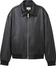 DL1961 Zip Front Leather Bomber Jacket