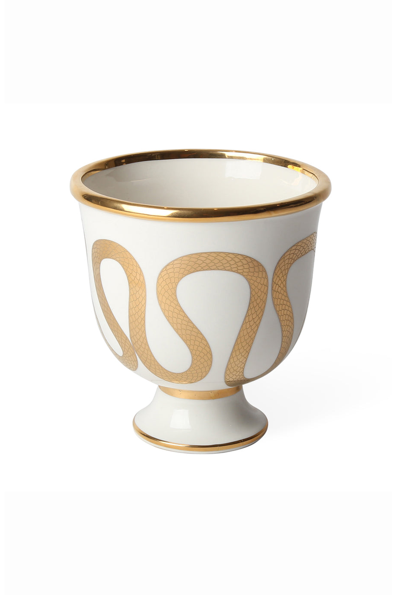 Botanist Snake & Apple Decorative Bowl, Main, color, White / Gold