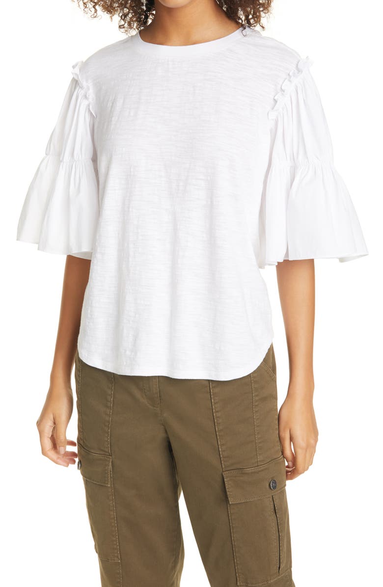 Cinq à Sept Hailey Ruffle Sleeve Top, Main, color,