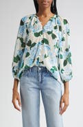 L'AGENCE Teagan Floral Puff Sleeve Top