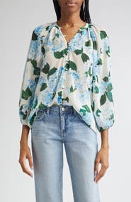 L'AGENCE Teagan Floral Puff Sleeve Top