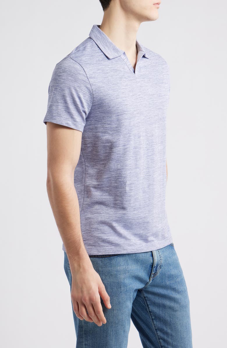 Robert Barakett Martel Slim Fit Herringbone Jacquard Johnny Collar Polo, Alternate, color, Lavender